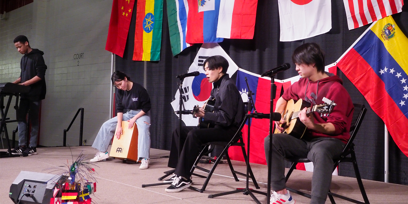 International students playing music at the Beloved Festival of Culture