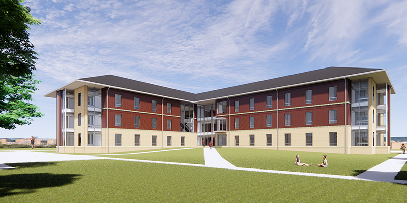 Architect's rendering of new residence hall