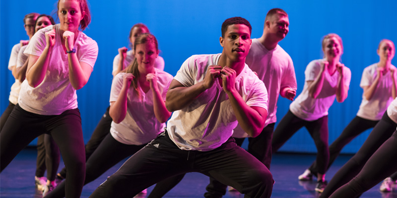 Students performing in RUSH dance concert
