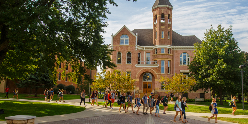 Students walking in front of Zwemer Hall