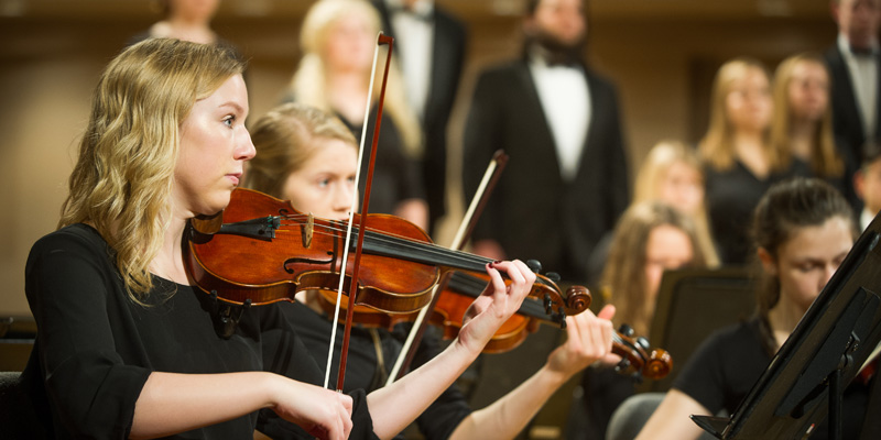 Northwestern orchestra and choir members