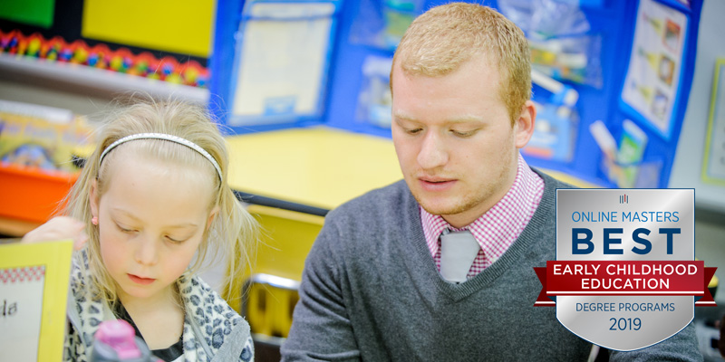 Student and teacher in classroom