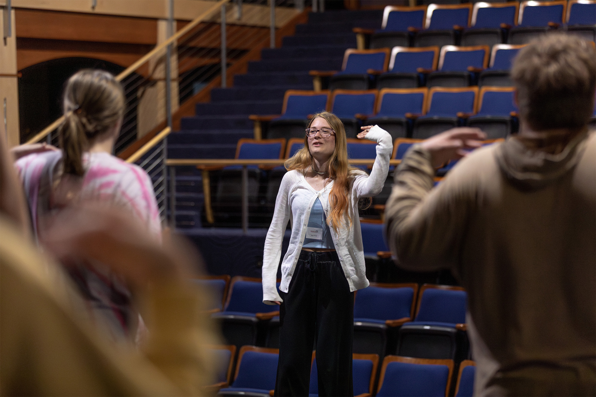 Student performing in 