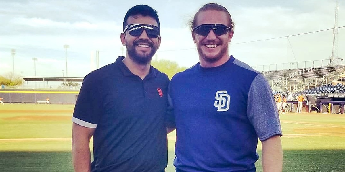 Kinesiology graduates Vito Maffei and Ben Loftis are putting their skills to work as part of the Giants and Padres minor league baseball staffs.