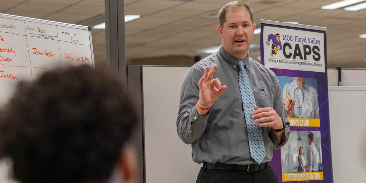 Grant Hegstad was Iowa’s sole recipient of a $25,000 Milken Educator Award for 2023–24. He serves as MOC-Floyd Valley High School’s assistant principal, career experiences coordinator and head football coach.